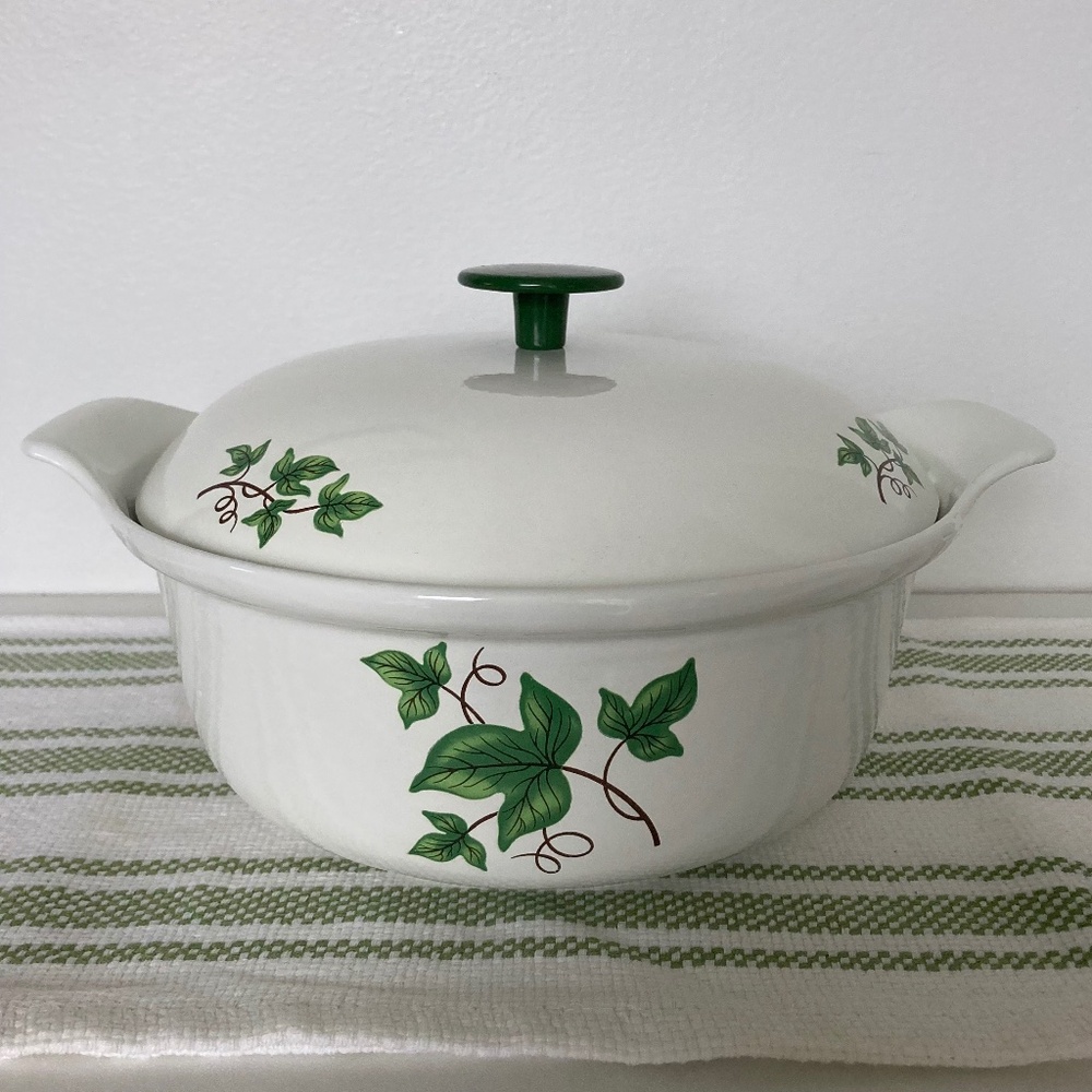 Vintage Green Ivy PRIZER-WARE 2 QT Cast Iron Casserole Dish w/ Cover Lid - Picture 8 of 14
